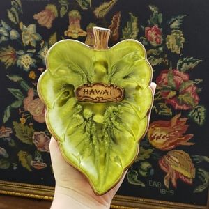 Vintage 1969 Treasure Craft Hawaiian Trinket Dish